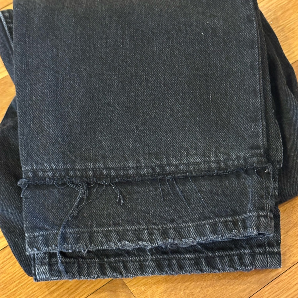 SANDRO women’s Stern Western Belted High Rise Straight Jeans in Black - Picture 12 of 16